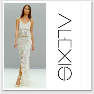 ALEXIS *Jax* lace crop top & *Hermes* split front maxi skirt S full outfit